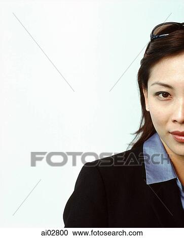 Executive woman against white background, half of face, portrait. View Large Photo Image Stock Image - Executive woman against white background, half of face, portrait.. Fotosearch