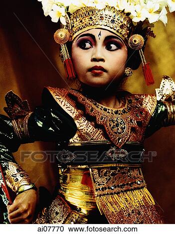 Indonesia, Bali, Amlapura, Legong dancer in dance position. View Large Photo Image Stock Image - Indonesia, Bali, Amlapura, Legong dancer in dance position.. Fotosearch