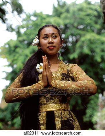 Indonesia, Bali, Balinese dancer in traditional costume View Large Photo Image Stock Image - Indonesia, Bali, Balinese dancer in traditional costume. Fotosearch