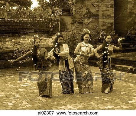 Indonesia, Bali, Balinese dancers in traditional costume View Large Photo Image Stock Photo - Indonesia, Bali, Balinese dancers in traditional costume. Fotosearch
