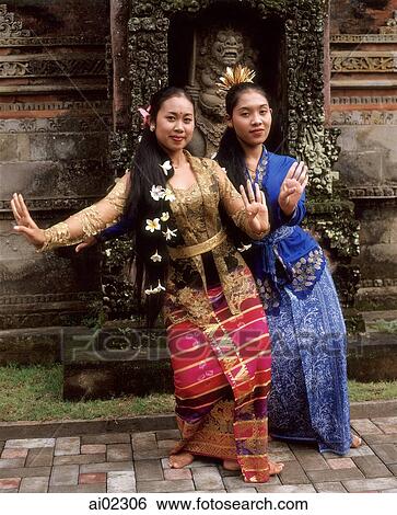 Indonesia, Bali, Balinese dancers in traditional costume View Large Photo Image Stock Photograph - Indonesia, Bali, Balinese dancers in traditional costume. Fotosearch
