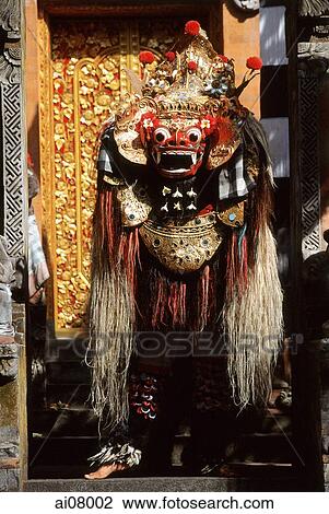 Indonesia, Bali, Batubulan, Barong dance performance. (grainy) View Large Photo Image Stock Image - Indonesia, Bali, Batubulan, Barong dance performance. (grainy). Fotosearch