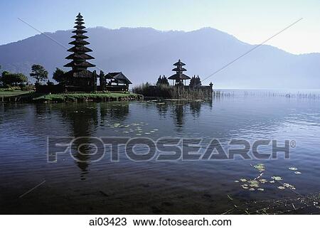 Indonesia, Bali, Bedugal, Lake Bratan, Pura Ulun Danau Water Temple View Large Photo Image Stock Image - Indonesia, Bali, Bedugal, Lake Bratan, Pura Ulun Danau Water Temple. Fotosearch