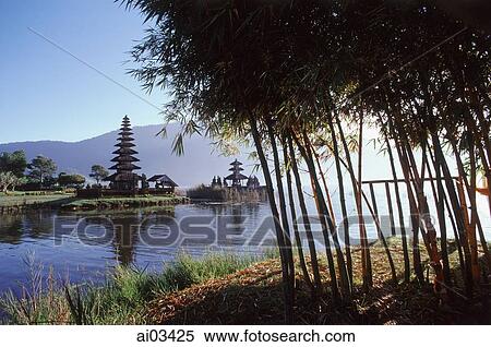 Indonesia, Bali, Bedugal, Lake Bratan, Pura Ulun Danau Water Temple View Large Photo Image Stock Photography - Indonesia, Bali, Bedugal, Lake Bratan, Pura Ulun Danau Water Temple. Fotosearch