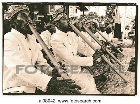 Indonesia, Bali, Gianyar, Bamboo flute players. (artistic grain) View Large Photo Image Stock Image - Indonesia, Bali, Gianyar, Bamboo flute players. (artistic grain). Fotosearch