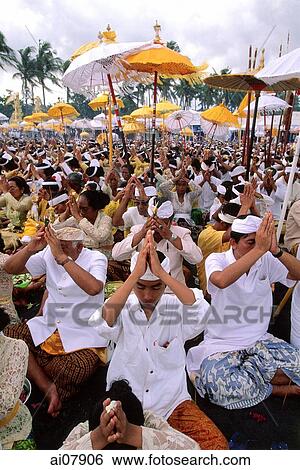 Indonesia, Bali, Gianyar, Pengastian ceremony, communal prayers on Lebih Beach. (grainy) View Large Photo Image Stock Photograph - Indonesia, Bali, Gianyar, Pengastian ceremony, communal prayers on Lebih Beach. (grainy). Fotosearch