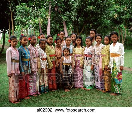 Indonesia, Bali, group of children in traditional costume View Large Photo Image Stock Image - Indonesia, Bali, group of children in traditional costume. Fotosearch