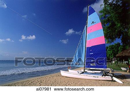 Indonesia, Bali, Jimbaran Bay, Sail boat on beach. (grainy) View Large Photo Image Stock Image - Indonesia, Bali, Jimbaran Bay, Sail boat on beach. (grainy). Fotosearch