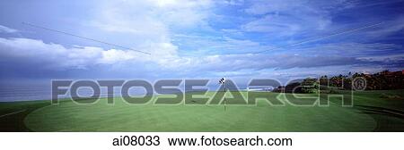 Indonesia, Bali, Tanah Lot, 13th green towards Indian Ocean Nirwana Bali Golf Club. (grainy) View Large Photo Image Stock Image - Indonesia, Bali, Tanah Lot, 13th green towards Indian Ocean Nirwana Bali Golf Club. (grainy). Fotosearch