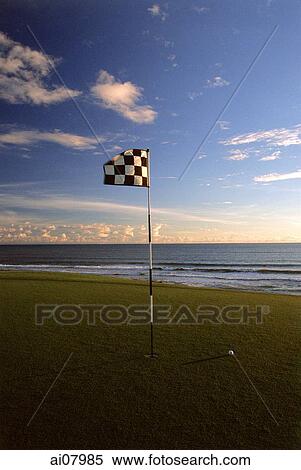 Indonesia, Bali, Tanah Lot, 13th green towards Indian Ocean Nirwana Bali Golf Club. (grainy) View Large Photo Image Stock Photography - Indonesia, Bali, Tanah Lot, 13th green towards Indian Ocean Nirwana Bali Golf Club. (grainy). Fotosearch