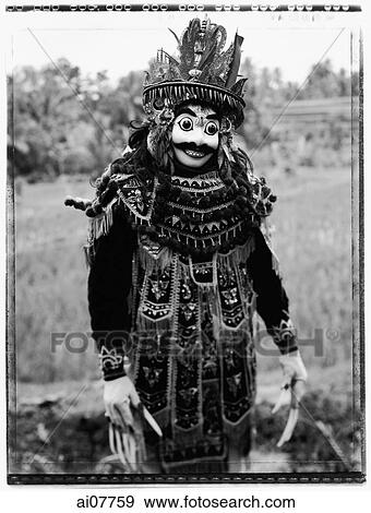 Indonesia, Bali, Ubud, Mask dancer waiting to perform. View Large Photo Image Stock Photo - Indonesia, Bali, Ubud, Mask dancer waiting to perform.. Fotosearch