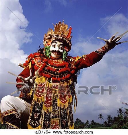 Indonesia, Bali, Ubud, Mask (Topeng) dancer performing. View Large Photo Image Picture - Indonesia, Bali, Ubud, Mask (Topeng) dancer performing.. Fotosearch