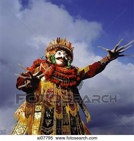 Indonesia, Bali, Ubud, Mask (Topeng) dancer performing. View Large Photo Image Stock Photography - Indonesia, Bali, Ubud, Mask (Topeng) dancer performing.. Fotosearch