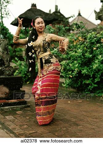 Indonesia, Bali, women dancer in traditional costume. View Large Photo Image Stock Photo - Indonesia, Bali, women dancer in traditional costume.. Fotosearch