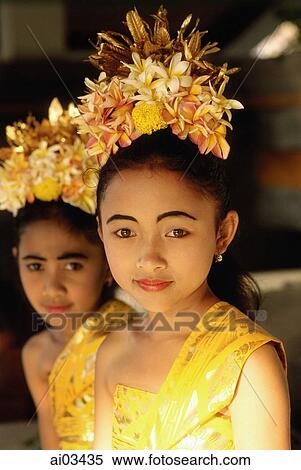Indonesia, Bali, Young Balinese dancers in costume. View Large Photo Image Stock Photography - Indonesia, Bali, Young Balinese dancers in costume.. Fotosearch