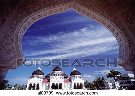 Indonesia, Banda Aceh, Grand Mosque View Large Photo Image Stock Photo - Indonesia, Banda Aceh, Grand Mosque. Fotosearch