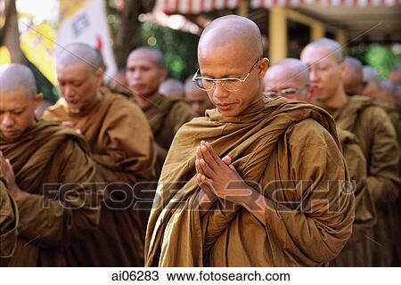 Indonesia, Java Buddhist monks at Vesak ceremony View Large Photo Image Stock Image - Indonesia, Java Buddhist monks at Vesak ceremony. Fotosearch