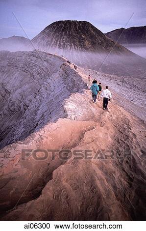 Indonesia, Java, Mt. Bromo, Sunrise on the rim, observers watching. View Large Photo Image Stock Image - Indonesia, Java, Mt. Bromo, Sunrise on the rim, observers watching.. Fotosearch