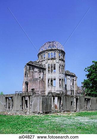 Stock Photo - Japan, Hiroshima, Peace Memorial Park, Genbaku (Atom-Bomb dome) a UNESCO World Heritage site. Fotosearch