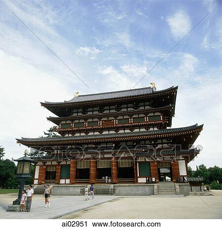 Japan, Nara, Yakushi-ji Temple, dedicated in 698, rebuilt in 1976, View Large Photo Image Stock Image - Japan, Nara, Yakushi-ji Temple, dedicated in 698, rebuilt in 1976,. Fotosearch