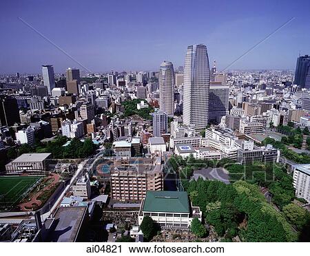 Japan, Tokyo, View of Tokyo from Tokyo Tower View Large Photo Image Stock Image - Japan, Tokyo, View of Tokyo from Tokyo Tower. Fotosearch