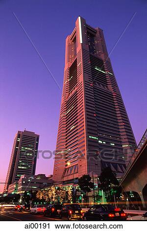 Stock Image - Japan, Yokohama, Landmark Tower. Fotosearch