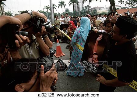 Stock Photo - Malaysia, Kuala Lumpur, anti-government protest.. Fotosearch