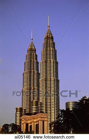 Malaysia, Kuala Lumpur, Petronas Twin Towers. View Large Photo Image Stock Photograph - Malaysia, Kuala Lumpur, Petronas Twin Towers.. Fotosearch