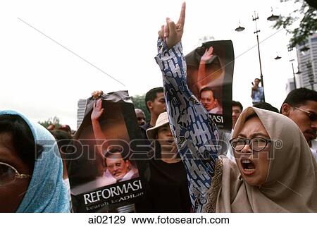 Stock Photo - Malaysia, Kuala Lumpur, reform demonstration.. Fotosearch