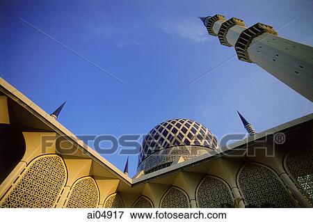 Malaysia, Selangor, Shah Alam, Sultan Salahuddin Abdul Aziz Shah Mosque. View Large Photo Image Stock Photo - Malaysia, Selangor, Shah Alam, Sultan Salahuddin Abdul Aziz Shah Mosque.. Fotosearch