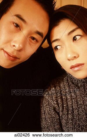Man and woman leaning together with heads touching. View Large Photo Image Stock Photograph - Man and woman leaning together with heads touching.. Fotosearch