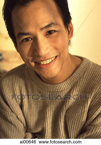 Stock Photograph - Man, smiling, portrait. Fotosearch