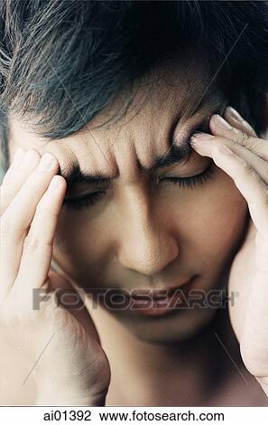 Man with worried expression, fingers on temples View Large Photo Image Stock Image - Man with worried expression, fingers on temples. Fotosearch