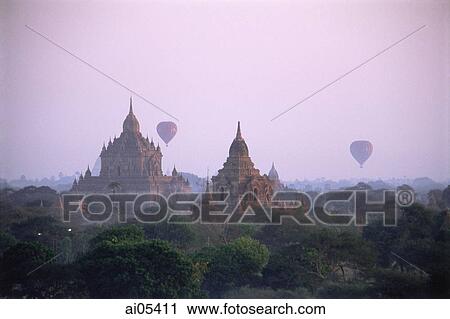 Myanmar (Burma), Bagan, Hot-air balloons over the temples of Bagan View Large Photo Image Stock Image - Myanmar (Burma), Bagan, Hot-air balloons over the temples of Bagan. Fotosearch