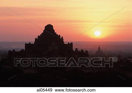 Myanmar (Burma), Bagan, Temples of Bagan at dawn View Large Photo Image Stock Photo - Myanmar (Burma), Bagan, Temples of Bagan at dawn. Fotosearch