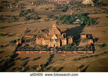 Myanmar (Burma), Bagan, View from hot-air balloon over the temples of Bagan View Large Photo Image Stock Photography - Myanmar (Burma), Bagan, View from hot-air balloon over the temples of Bagan. Fotosearch