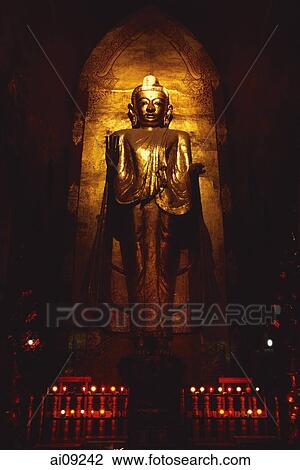 Myanmar (Burma), Bagan, West facing Buddha - Ananda Pahto. View Large Photo Image Stock Image - Myanmar (Burma), Bagan, West facing Buddha - Ananda Pahto.. Fotosearch