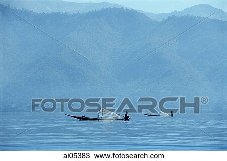 Myanmar (Burma), Fishing boats on Inle Lake View Large Photo Image Stock Image - Myanmar (Burma), Fishing boats on Inle Lake. Fotosearch
