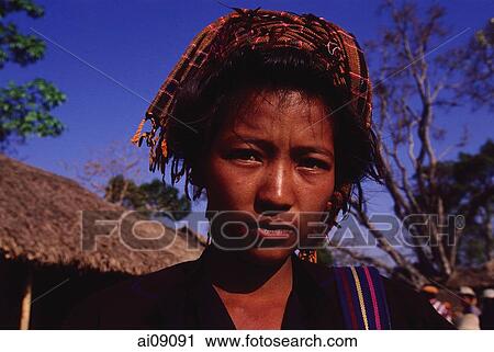 Myanmar (Burma), Inle lake, Pa-o girl selling mustard at 5 day market. View Large Photo Image Stock Image - Myanmar (Burma), Inle lake, Pa-o girl selling mustard at 5 day market.. Fotosearch