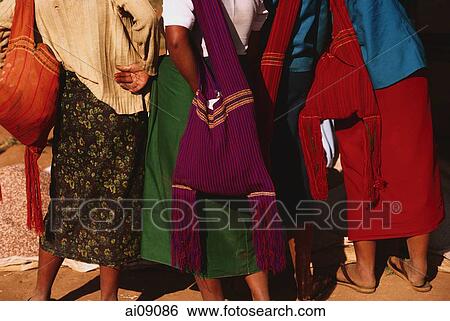 Myanmar (Burma), Inle lake, Paluang women at 5 day market. View Large Photo Image Stock Photograph - Myanmar (Burma), Inle lake, Paluang women at 5 day market.. Fotosearch
