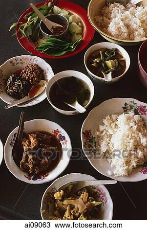 Myanmar (Burma), Kyaiktiyo, Burmese food selection at roadside food stall. View Large Photo Image Stock Image - Myanmar (Burma), Kyaiktiyo, Burmese food selection at roadside food stall.. Fotosearch