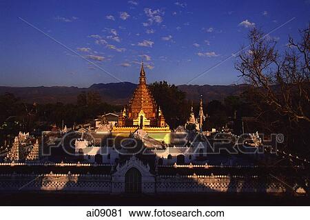 Stock Image - Myanmar (Burma), Nyaungshwe, Inle lake, Yadanaman Aung Paya.. Fotosearch