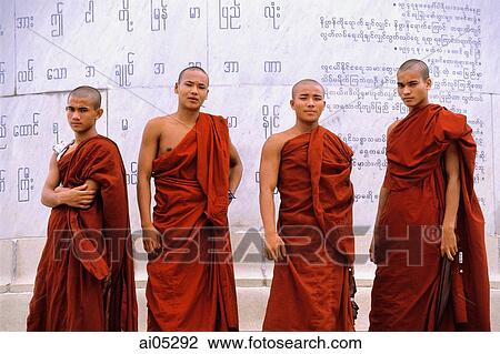 Myanmar (Burma), Yangon (Rangoon), Buddhist monks at Independence Monument in Yangon, formerly Rangoon. View Large Photo Image Stock Image - Myanmar (Burma), Yangon (Rangoon), Buddhist monks at Independence Monument in Yangon, formerly Rangoon.. Fotosearch
