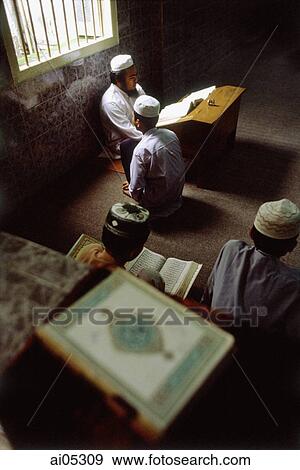 Myanmar (Burma), Yangon (Rangoon), Students studying at a Muslim school. View Large Photo Image Stock Photo - Myanmar (Burma), Yangon (Rangoon), Students studying at a Muslim school.. Fotosearch