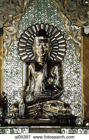 Myanmar (Burma), Yangon (Rangoon), Statue of Buddha at Shwedagon Pagoda View Large Photo Image Stock Photo - Myanmar (Burma), Yangon (Rangoon), Statue of Buddha at Shwedagon Pagoda. Fotosearch