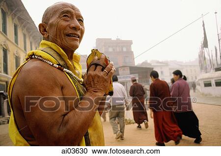 Nepal, Boudhanath, prostrator making his rounds View Large Photo Image Stock Image - Nepal, Boudhanath, prostrator making his rounds. Fotosearch
