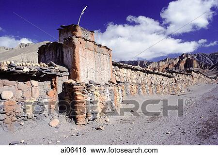 Nepal, Ghame, Mani wall of carved mani stones with the Tibetan Buddhist mantra View Large Photo Image Stock Photograph - Nepal, Ghame, Mani wall of carved mani stones with the Tibetan Buddhist mantra. Fotosearch