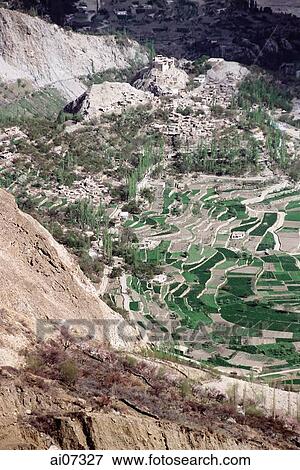 Pakistan, Northern Areas, Hunza Valley, View of Karimabad Village. View Large Photo Image Stock Photo - Pakistan, Northern Areas, Hunza Valley, View of Karimabad Village.. Fotosearch