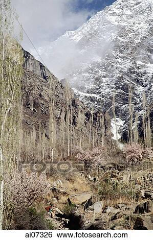 Pakistan, Northern Areas, Hunza Valley, Villager on trail. View Large Photo Image Stock Photograph - Pakistan, Northern Areas, Hunza Valley, Villager on trail.. Fotosearch