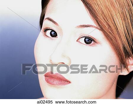 Portrait of young woman, close-up View Large Photo Image Stock Photography - Portrait of young woman, close-up. Fotosearch